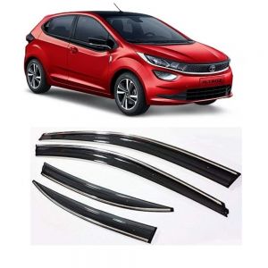 rain window door visor wind deflectors and sunshield protectors  For Altroz - black